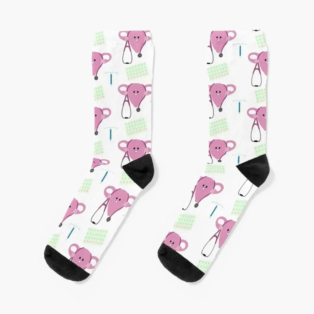 

OB-Gyn Pattern Socks kawaii tennis Woman Socks Men's