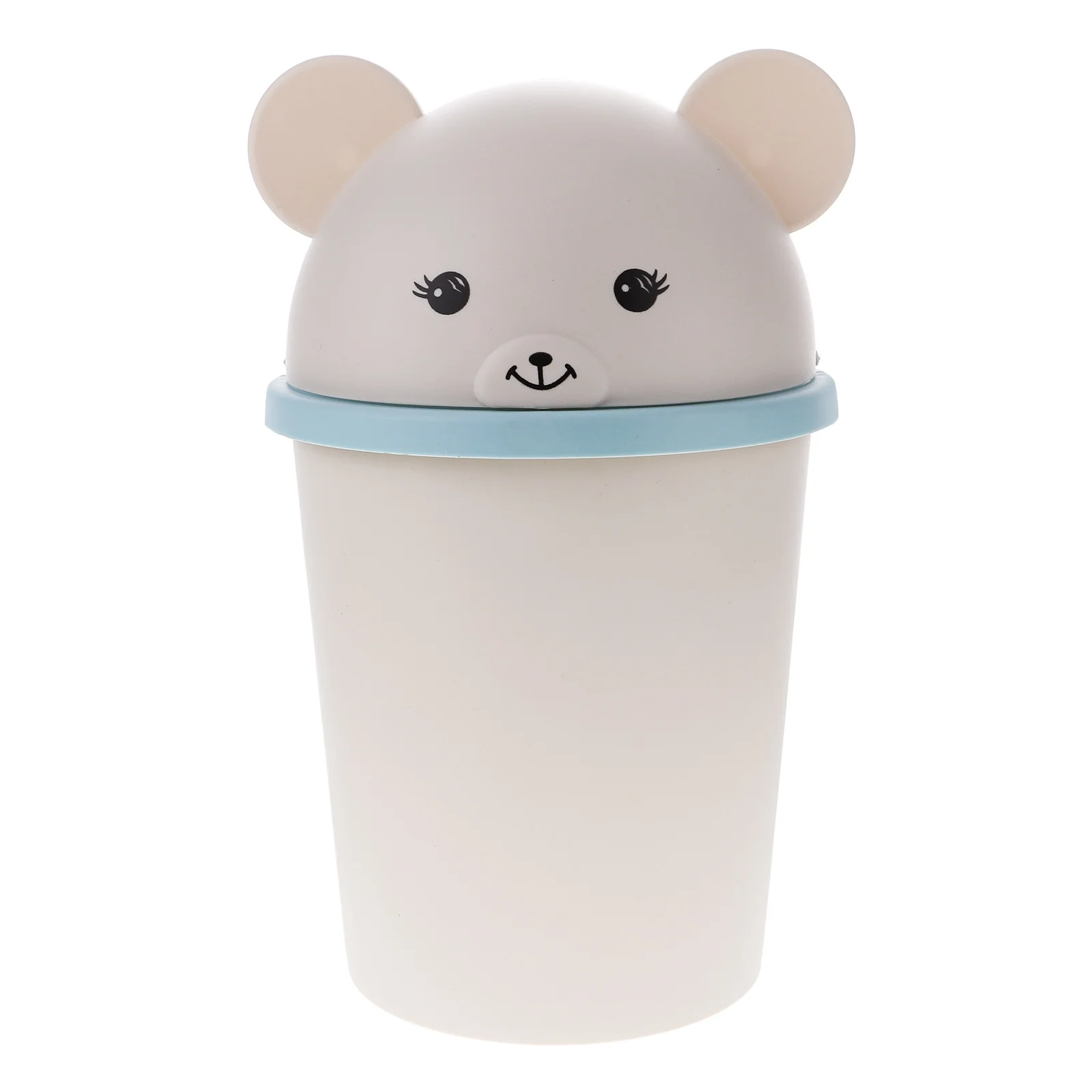 

Mini Desktop Trash Can Plastic Waste Container Cartoon Bear Garbage Bin Home Office Kitchen Use Flip Lid Prevent Smell Compact