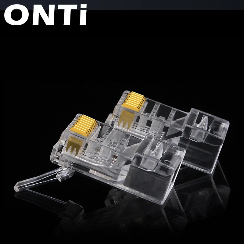 RJ45 CAT6 موصل 8P8C وحدات محول القابس إيثرنت كابل رئيس 1Gbps جيجابت شبكة تجعيد كريستال UTP 10/50 قطعة أوماي