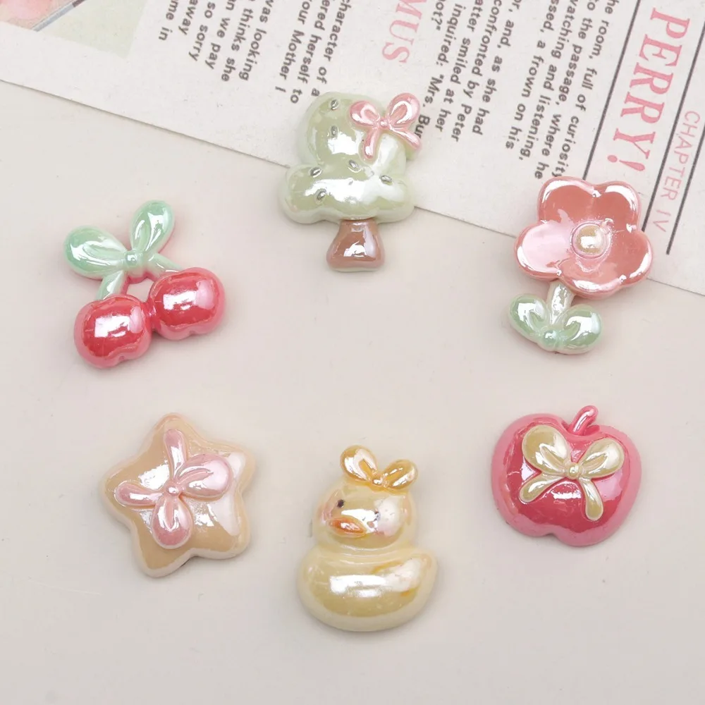 10pcs Cute Resin Flatback Charms Kawaii Flower Ornaments – Perfect for Hair Clips, Phone Cases & DIY Crafts Home Decotation