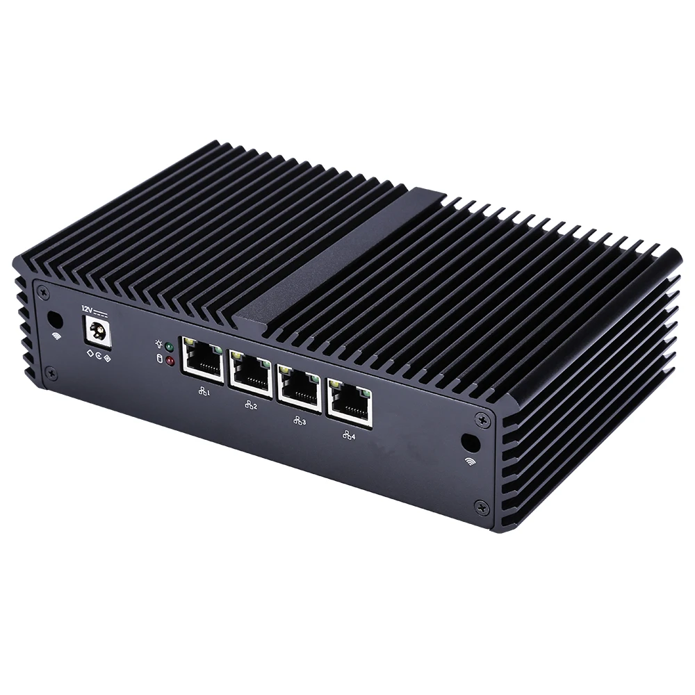 Qotom 4 LAN Mini PC Core i3 i5 Processor HD RS-232 Ports Soft Router Firewall 4x Intel i225V/ i226V LAN Ports