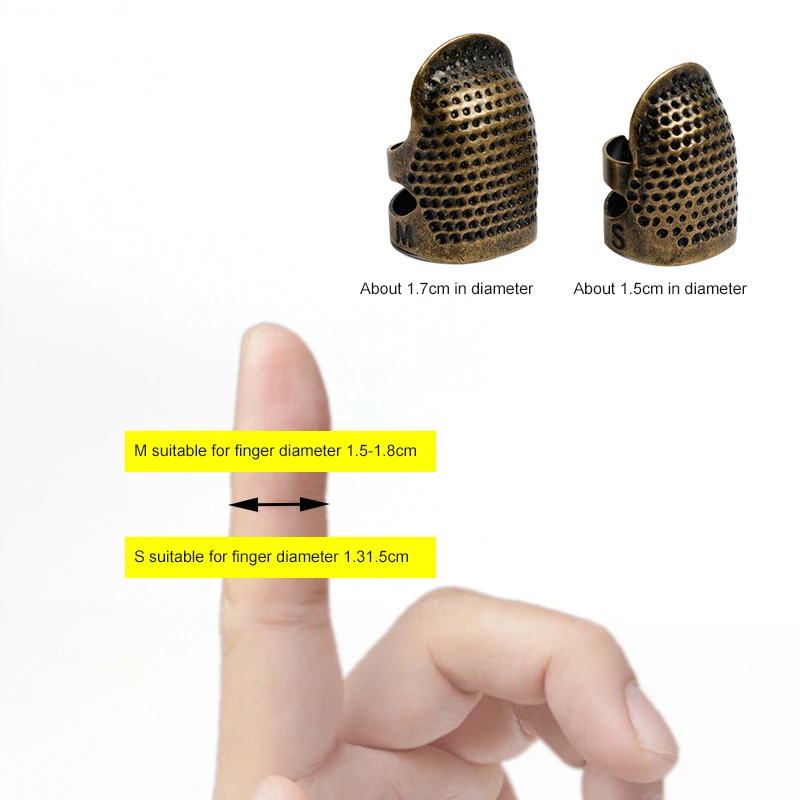 Brass Thimble Needle Thimble Diy Household Sewing Tools Antique Thimble Ring Retro Finger Protector Anti Slip Ring Thimble