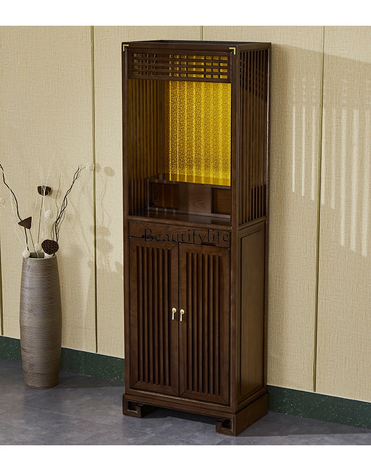 

Solid wood shrine offering table modern simple Guanyin worship cabinet household shrine vertical cabinet