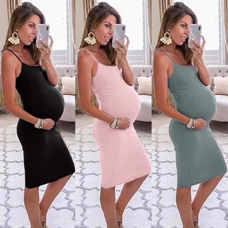 

Maternity Clothes Women Summer Pregnant Maternity O Neck Mini Tunic Dress Lady Casual Solid Sundress