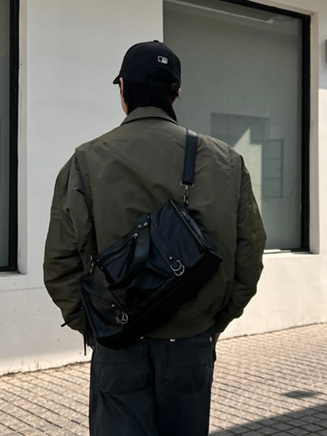 

NIN Design Vintage Underarm Pillow Crossbody Bag Unisex Casual Style Single Shoulder Bag Korean Style Pure Color PU Leather