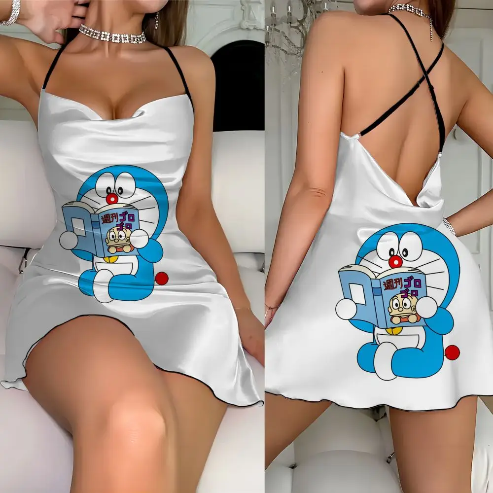 2024 Summer Cute Sexy dress Doraemon Element Print Elegant Party dress 2024 dress Women Pure Lust Fashion Summer Ladies