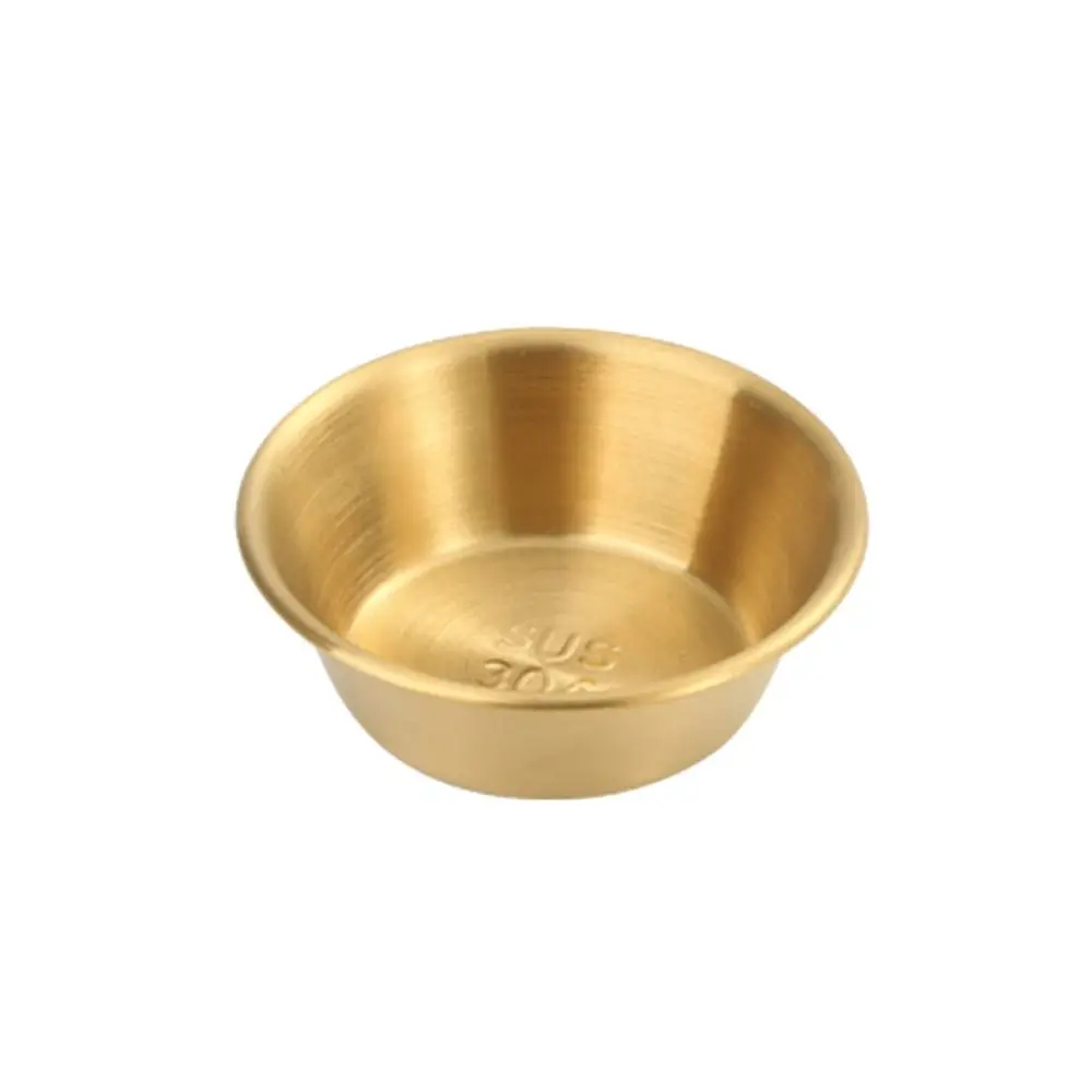 1Pcs Round Sushi Dipping Sauce Dishes Appetizer Plates 304 Stainless Steel Sauce Plate 7/8/10/11cm Bowl Seasoning Tray