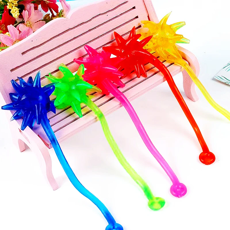 

12Pcs Kids Party Supplies Fun Colored Meteor Hammer Sticky Hand Climbing Toys Birthday Gifts Pinata Filler Carnival Prizes 12cm