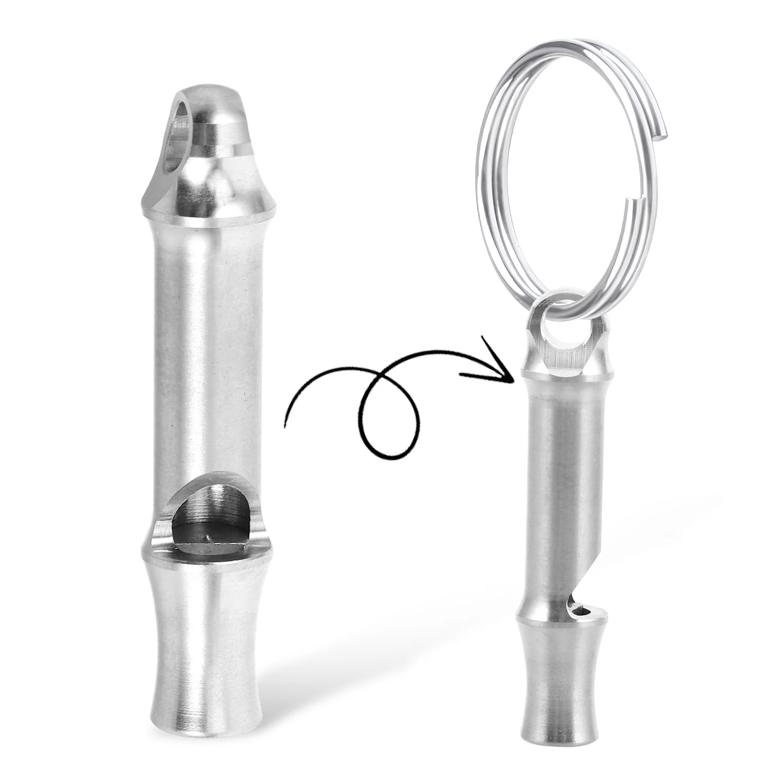 صافرة إنقاذ الطوارئ سبائك التيتانيوم في الهواء الطلق بصوت عال عالية التردد صافرة للمشي التخييم حرس السلامة قلادة #6