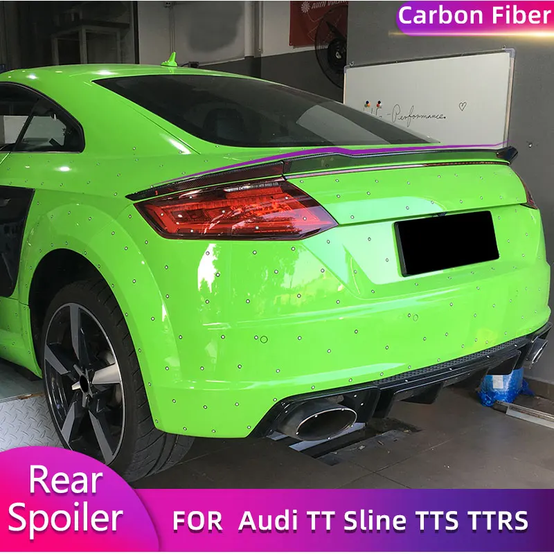 Carbon Fiber Rear Trunk Spoiler Wings for Audi TT MK3 8S TTS TTRS TT Sline Coupe 2D 2015-2017 Car Rear Spoiler Boot Lid Wing Lip