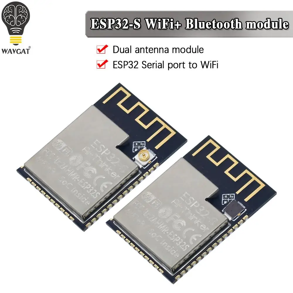 New WiFi+Bluetooth module Original ESP32 serial port to WiFi/dual antenna module/ESP32-S module