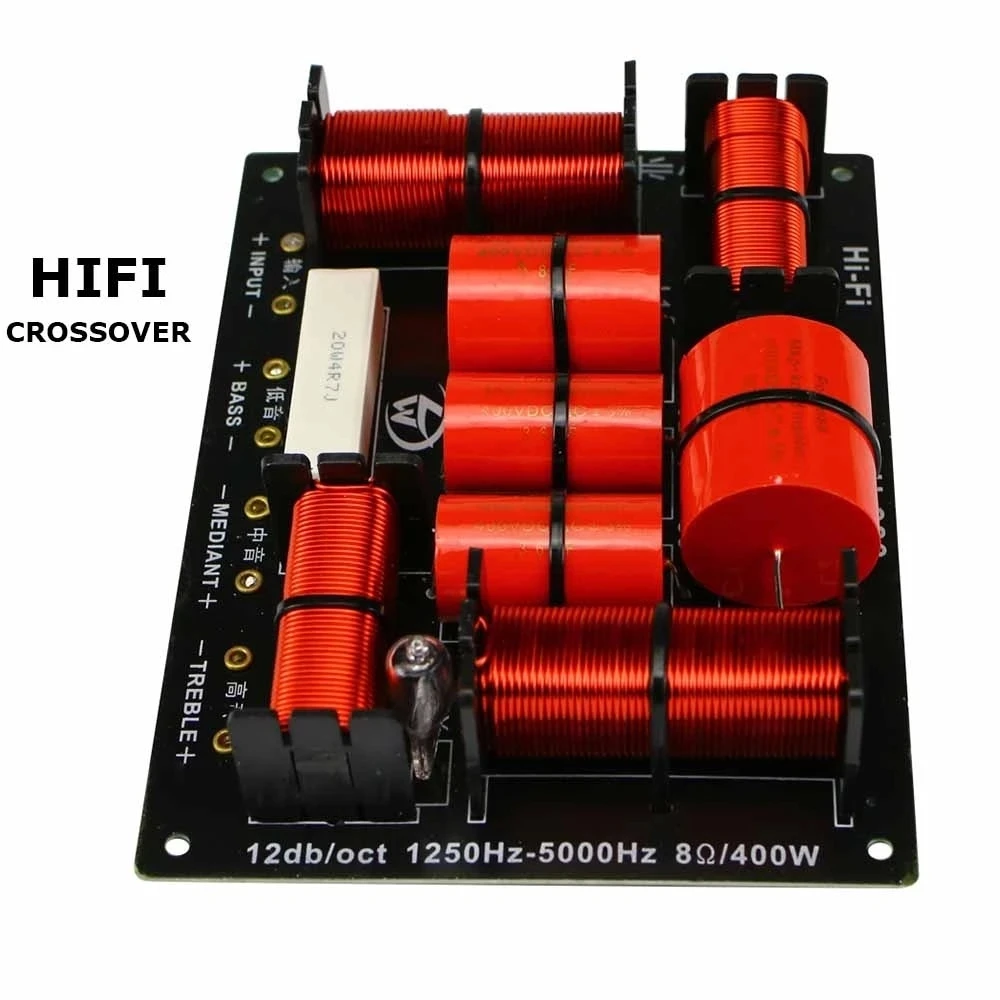 

400W 3 Way Crossover Hifi Tweeter Midange Woofer Speaker Crossover 1250H/5000HZ With High-pitched Protection