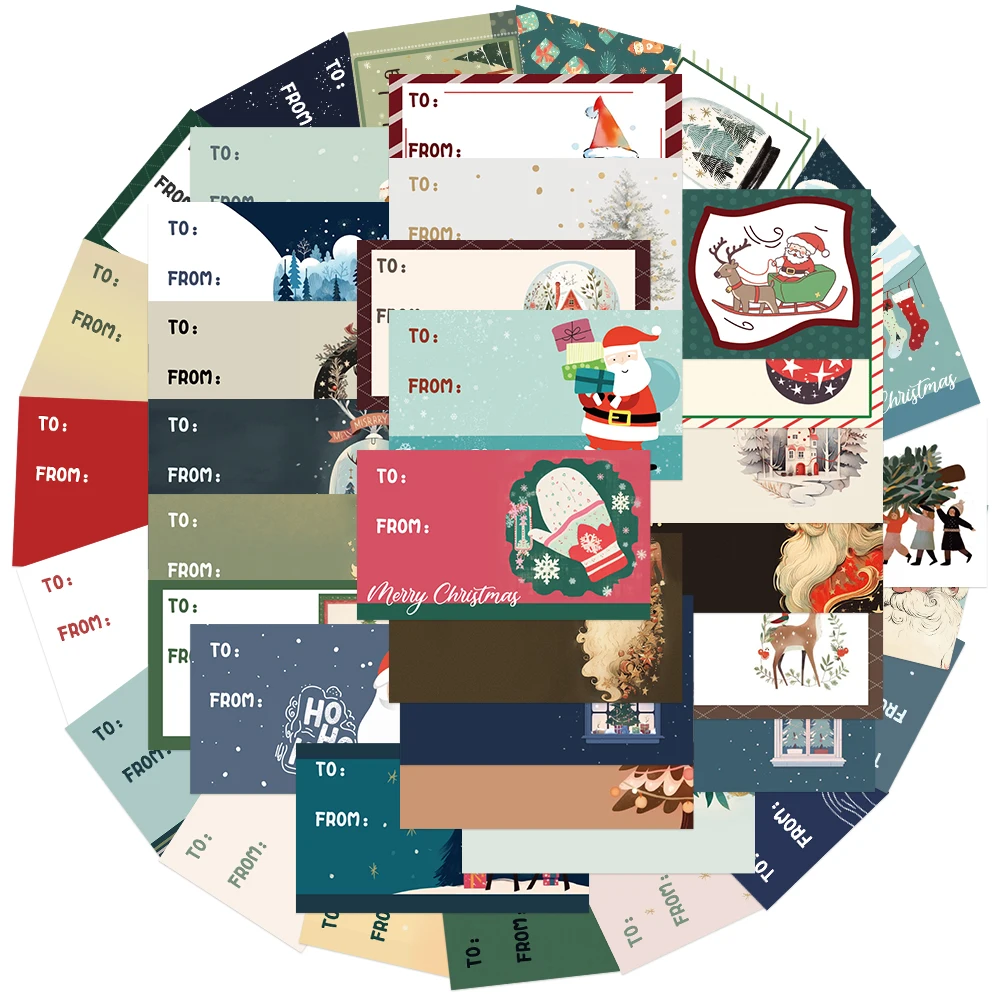 60pcs Christmas Sticker Set DIY Gift Decorations Mobile Phone Cases Laptops Perfect for Festive Personalization