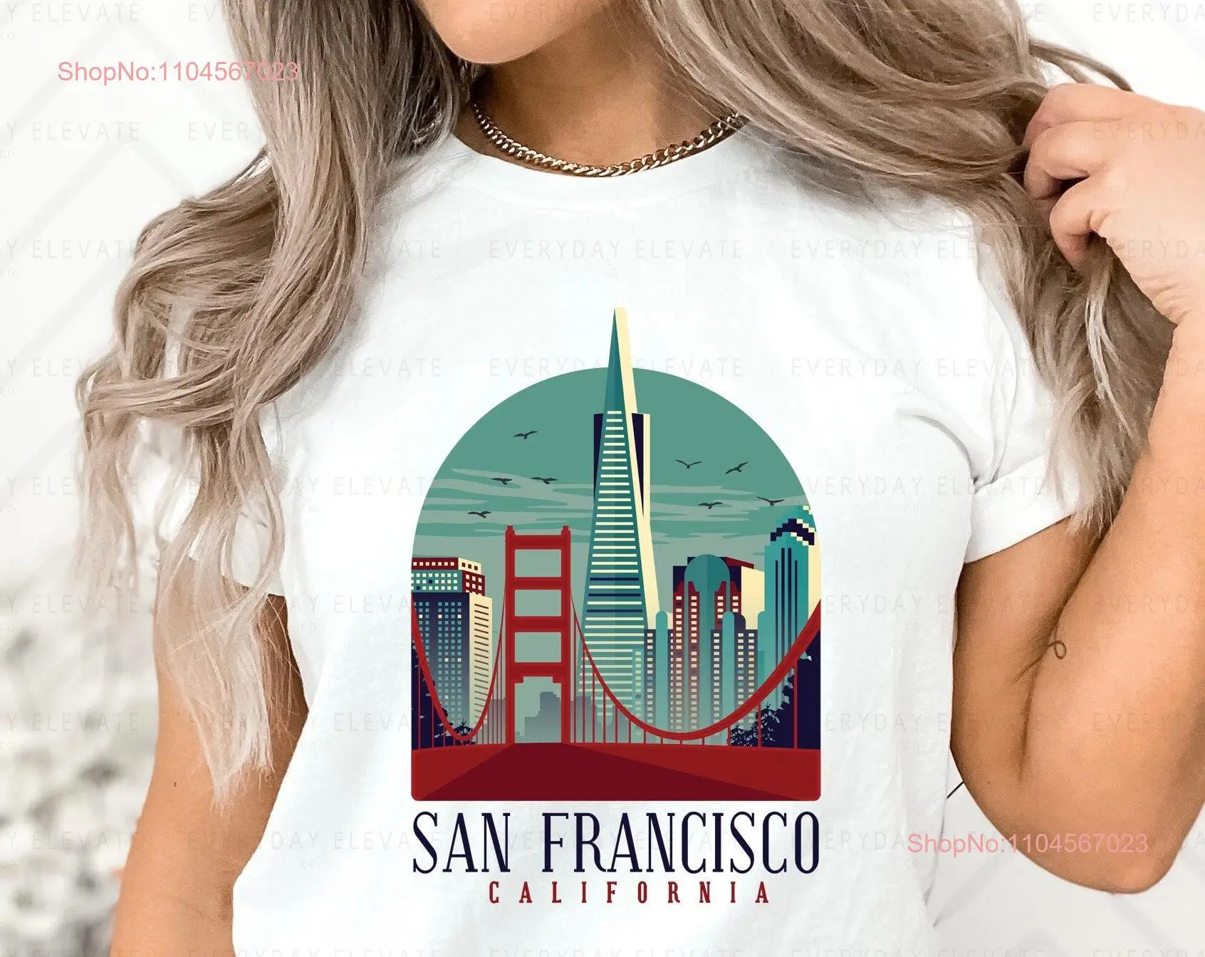 

San Francisco T Shirt Golden Gate Bridge Apparel Souvenir Ideas long or short sleeves