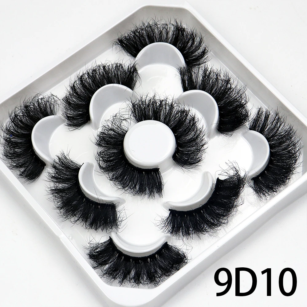 Korea 5 Paare 25mm Nerz Wimpern einzelne natürliche flauschige falsche Wimpern dichte Verlängerung Nerz Wimpern Großhandel Make-up Toole – Detail 9