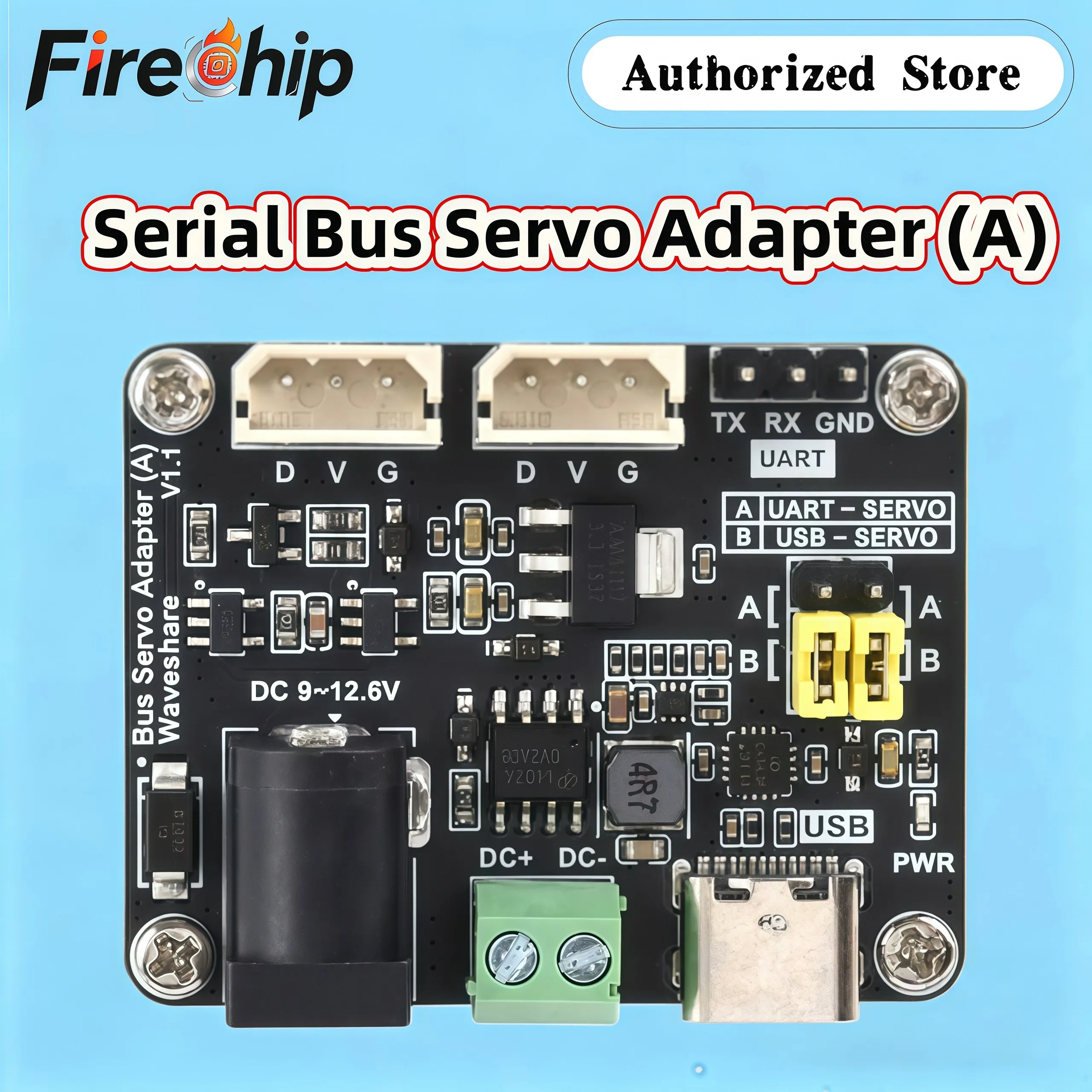 FireChip Waveshare Serial Bus Servo Adapter (A) Driver Board Integrates Power Supply Control Circuit