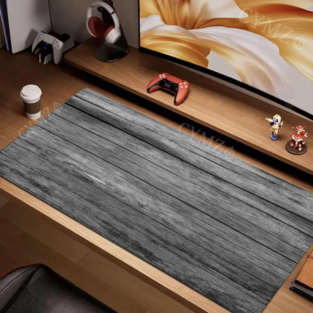 Wood Grain Pattern Mouse Pad Desk Mat with Stitched Edge Rubber Anti-Slip Base PC Accessories Gaming Mat Keyboard Mouse Pads Rug