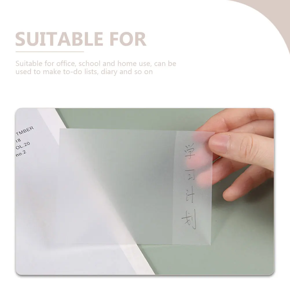 Sticky Transparent Clear Memo Pads Self Adhesive Office Supplies Tearable Notes for Work Memo Stickers