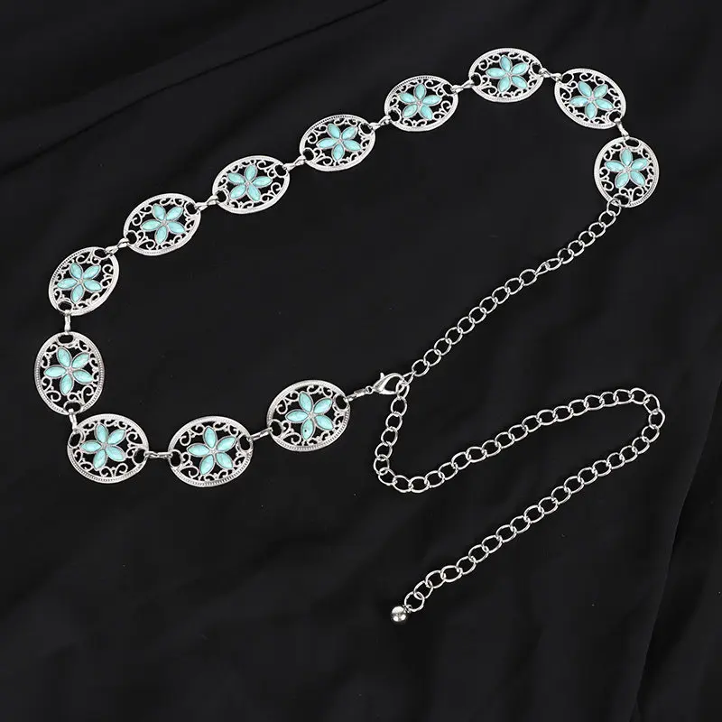Retro Taillenkette Damen Sommerkleid Gürtel Ins Trendiger Hemd-Metallketten-Gürtel Accessoires Taillenformer