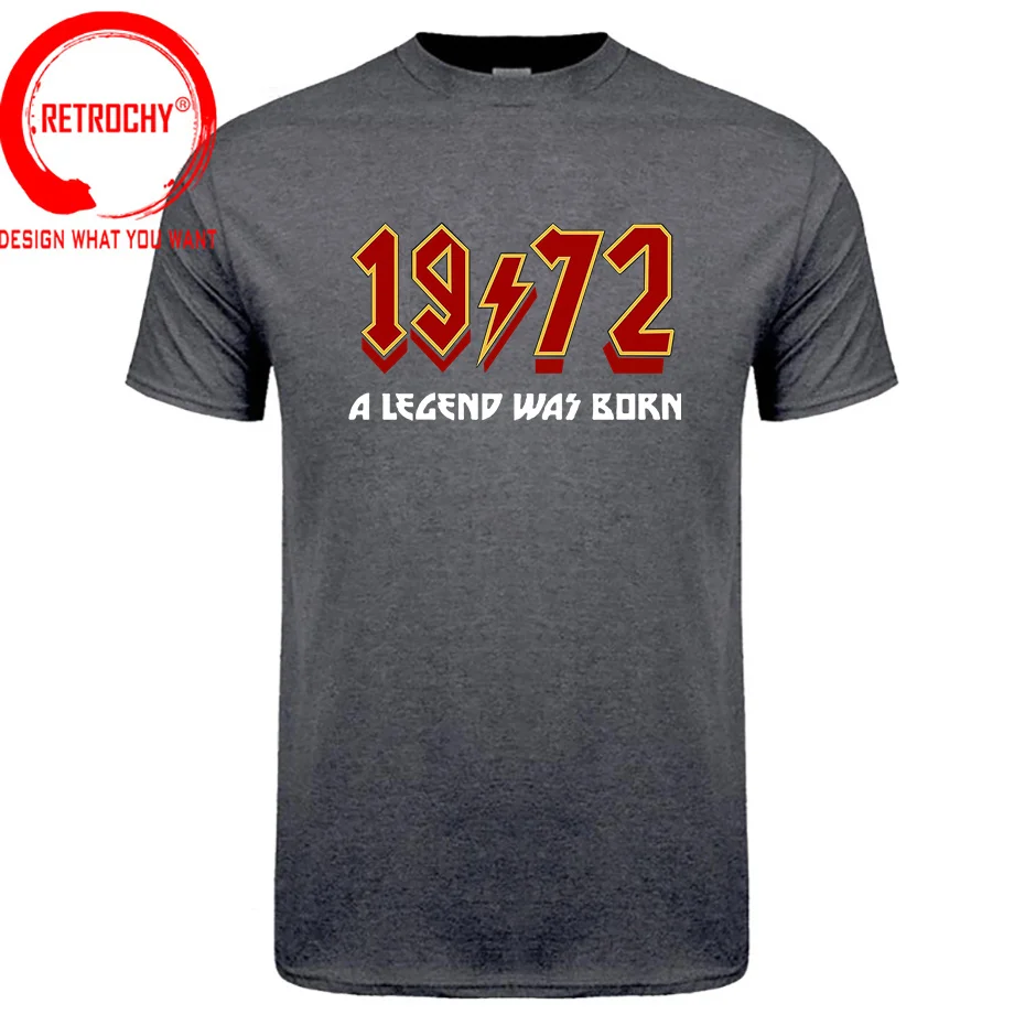 Retro Rock 1972 70s T-Shirts Men 50th Birthday 50 Years Old T Shirt Legend Born in 1972 Big Tall Tees Oversized 4XL 5XL 6XL Tops