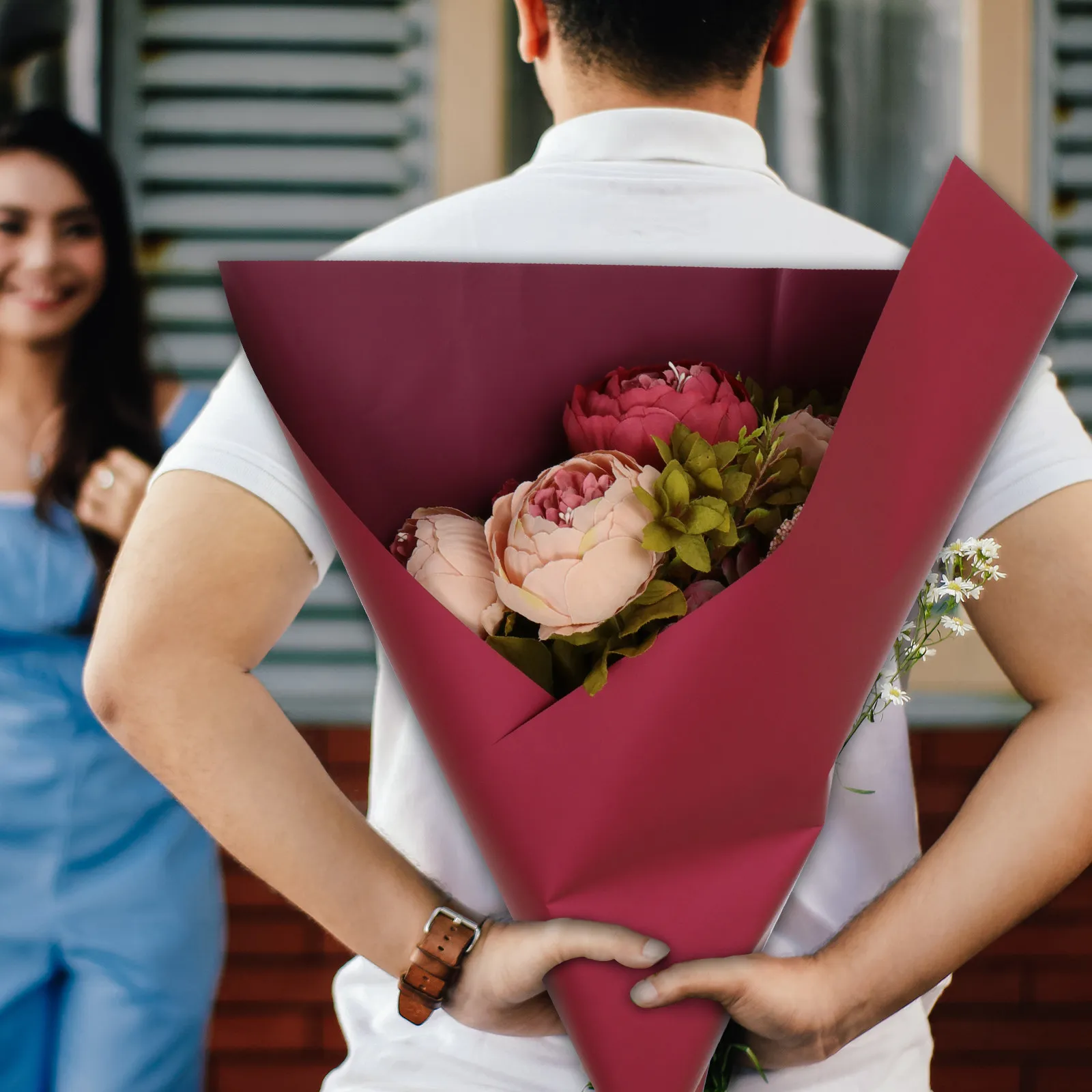 

20Pcs Double Side Waterproof Flower Packing Paper Sturdy DIY Wrapping Paper for Gift Wrapping Bouquet Wedding Birthday Packaging