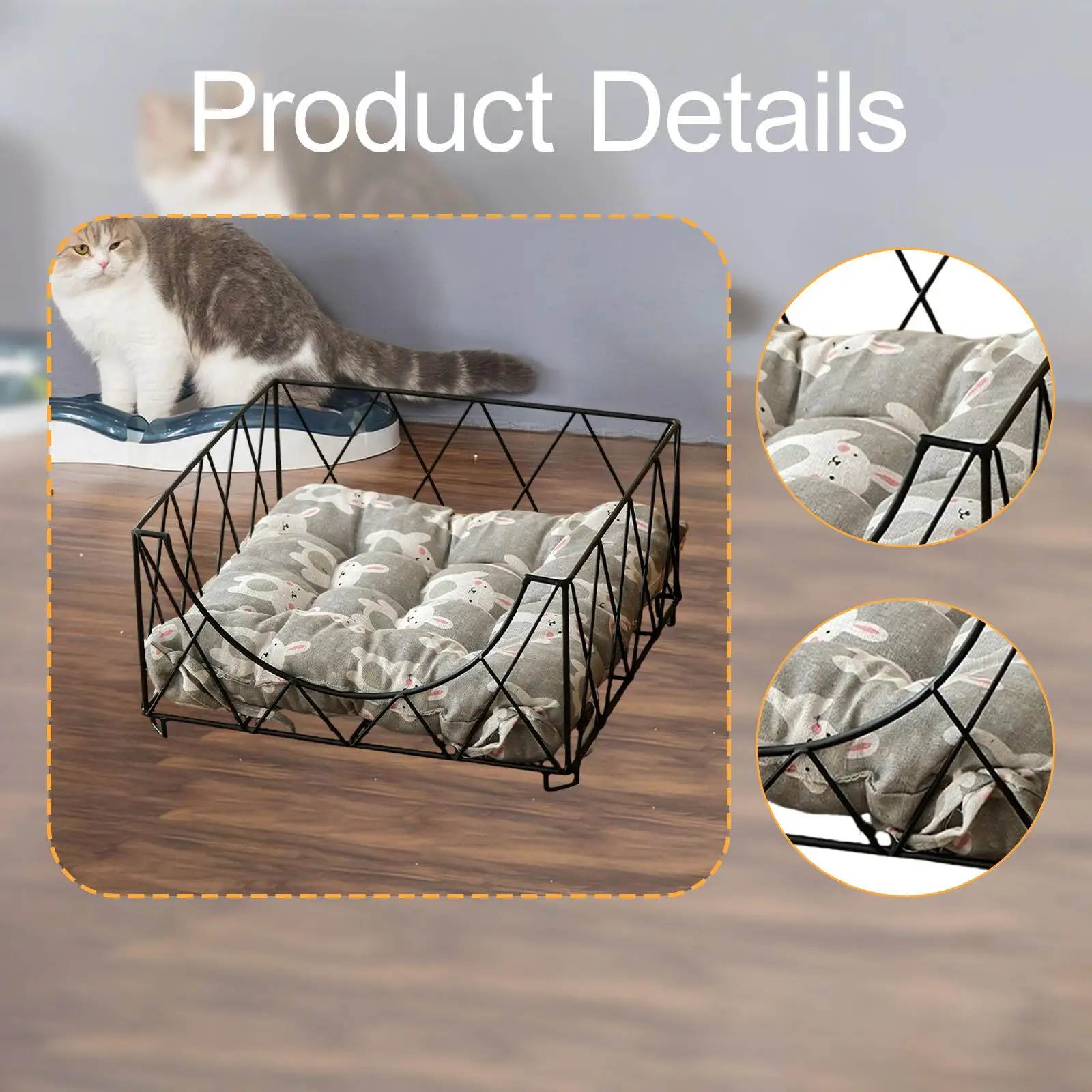 Dog Cat Bed with Cushion Comfortable Pet Cat Nest for Rabbits Puppy Kitten