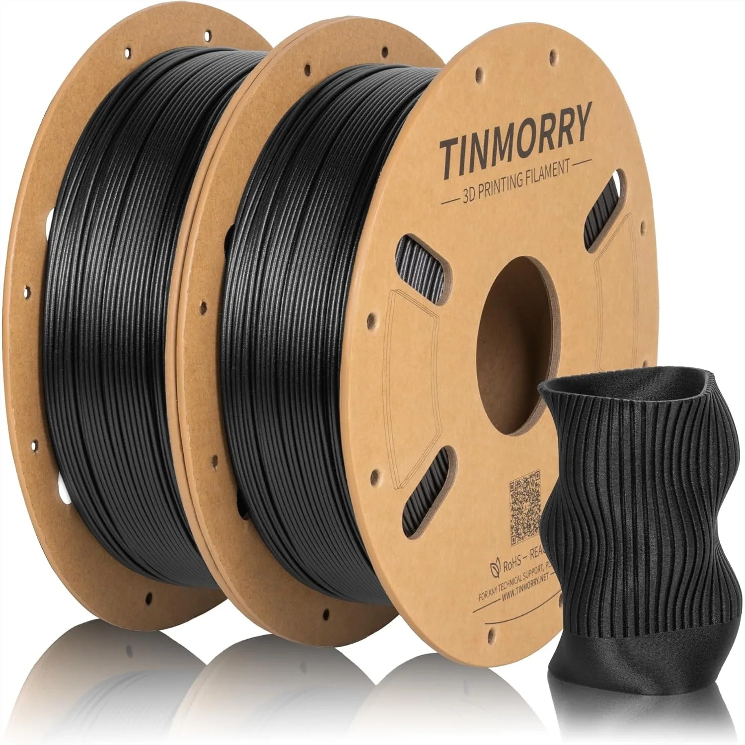 

Carbon Fiber Filament 1.75mm, PETG-CF 3D Printing Filament, 2 Spools 1KG Each Black, High-Speed 300mm/s