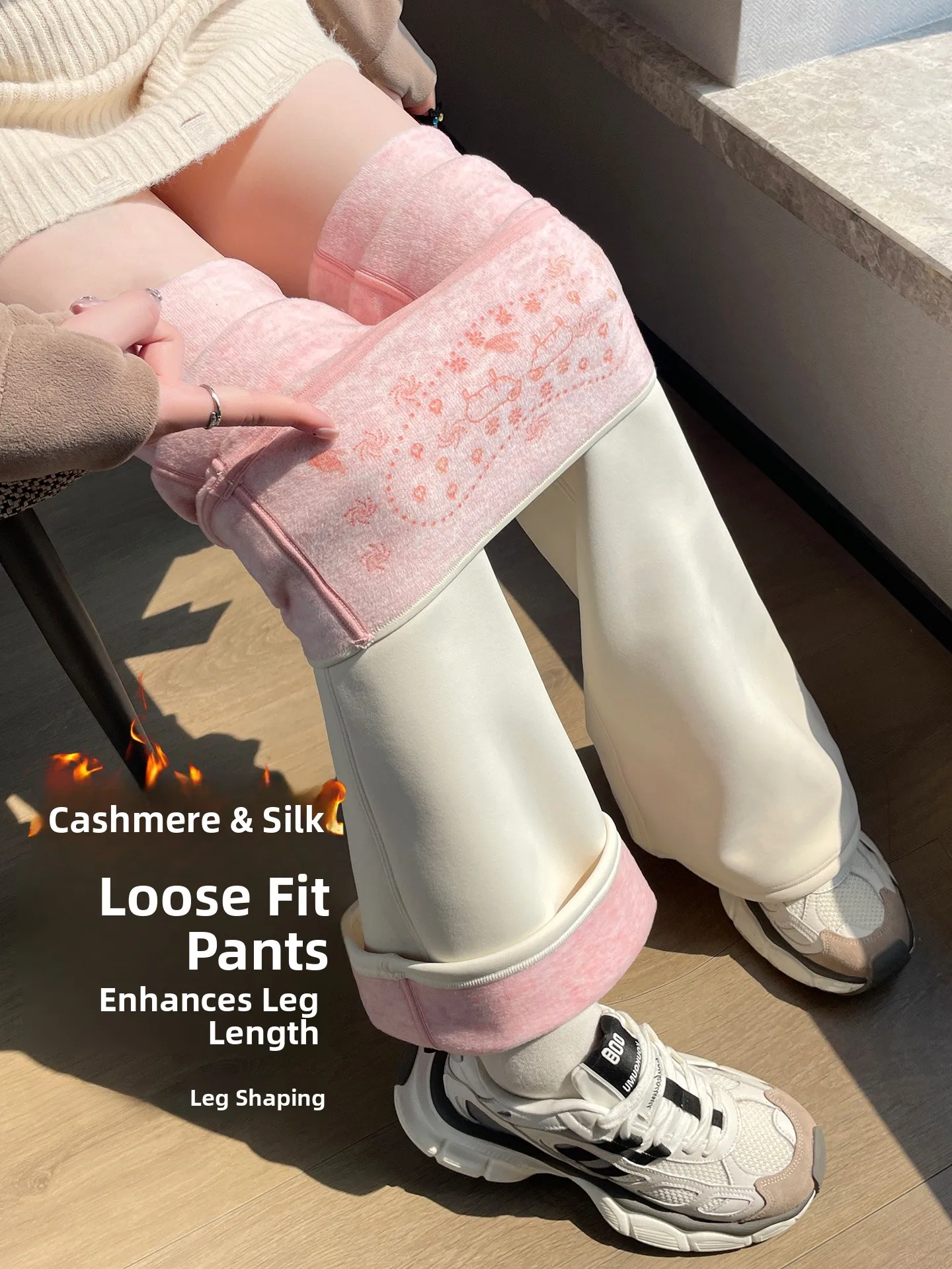 

High Waist Yoga Pants Women's Winter Warm Fce Lined Silk Velvet ark Bite Flared Trousers Casual High Rise Butt Lifting