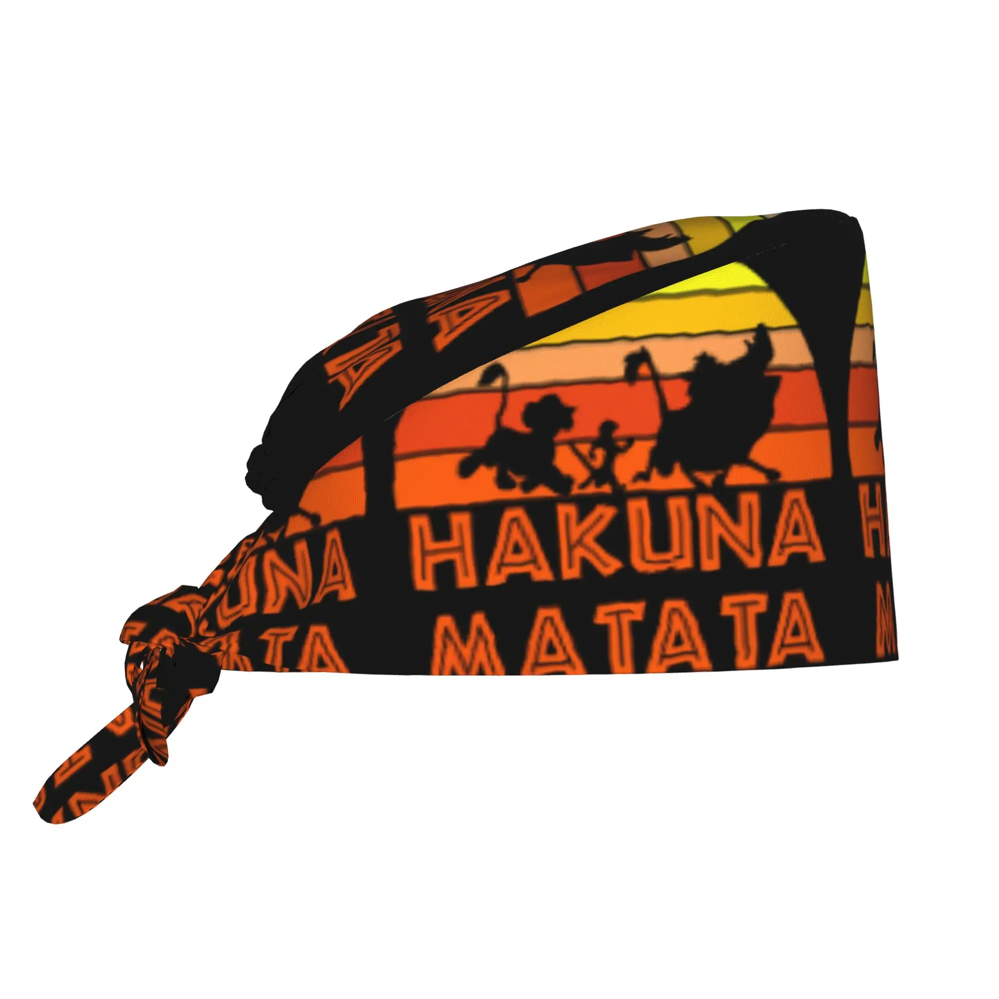 Gorro Quirúrgico Cómodo Hakuna Matata El Rey León Simba y Zazu Timon para Enfermeras y Personal de Limpieza