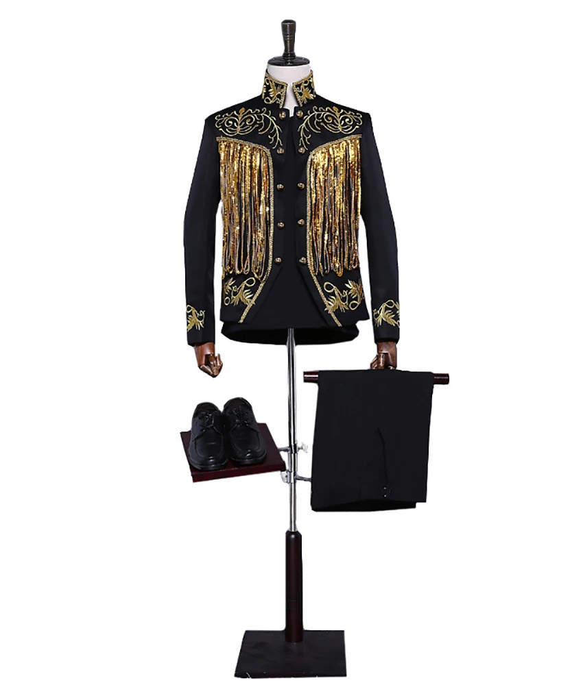 Graceful Glittering Dance performance ancient palace suit Men's Stage Costume Party Gowns Homecoming Gowns prom dresses