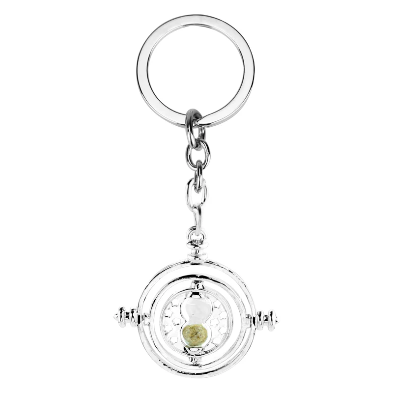 Time Turner Keychain Hourglass Pendant Keyring Jewelry Fashion Enamel Alloy Toy Trinket Party Cosplay Accessory High Quality