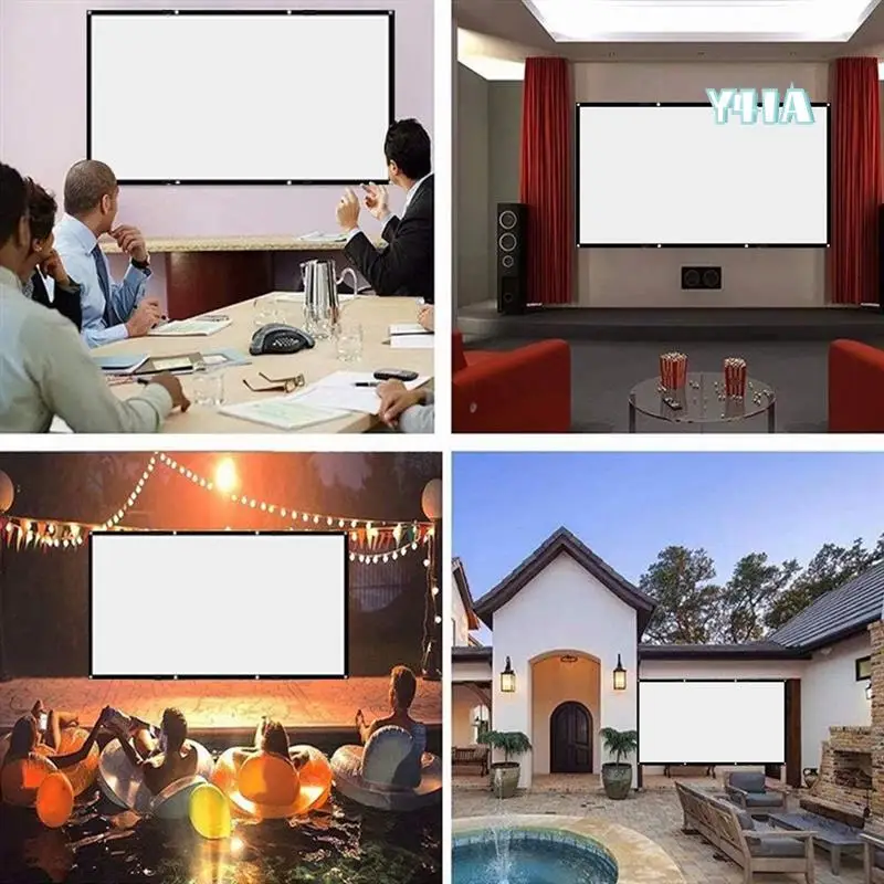 

Projector Screen Movie Screen 16:9 Portable Projector Screen Foldable Washable For Theater Home Movie-Y41A