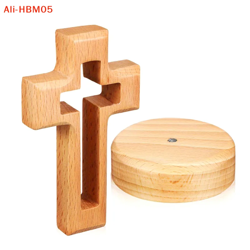 (HB05)Wooden Cross Wood Crucifix Standing  Wall Religious  Table Decoration Holy Church Religious Ornament Statue view 4