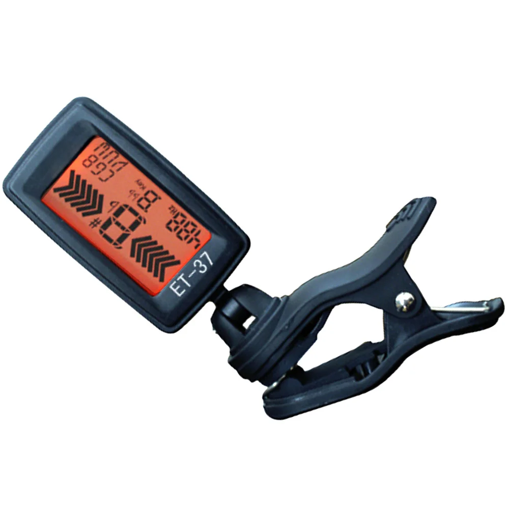 

1pc Guitar Tuner Black Et-37 Digital Musical Instrument Tuner For Ukulele Pizzicato Plucked Instruments Built-In Display