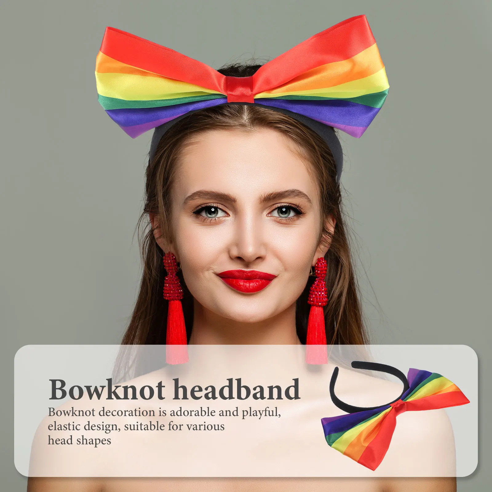 

Радужная повязка на голову с большим бантом, красочный аксессуар для волос гордости для фестиваля, вечеринки, повседневной носки, женская эластичная удобная повязка на голову