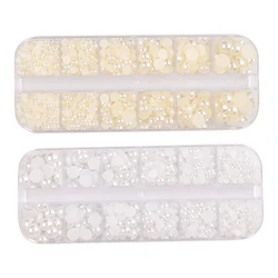 Multi-Size  Half Round Heart Pearl Beads Flatback Rhinestones For Jewelry Making DIY Garment / Nail Art  Crafts Decoration