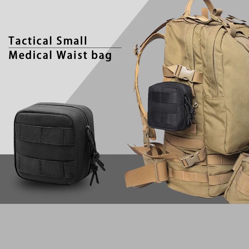 1pcs  Small Tactical Pouch Micro Utility Pouch with Removable Clear Pocket for Mini Knife Compass Flashlight Card Storage