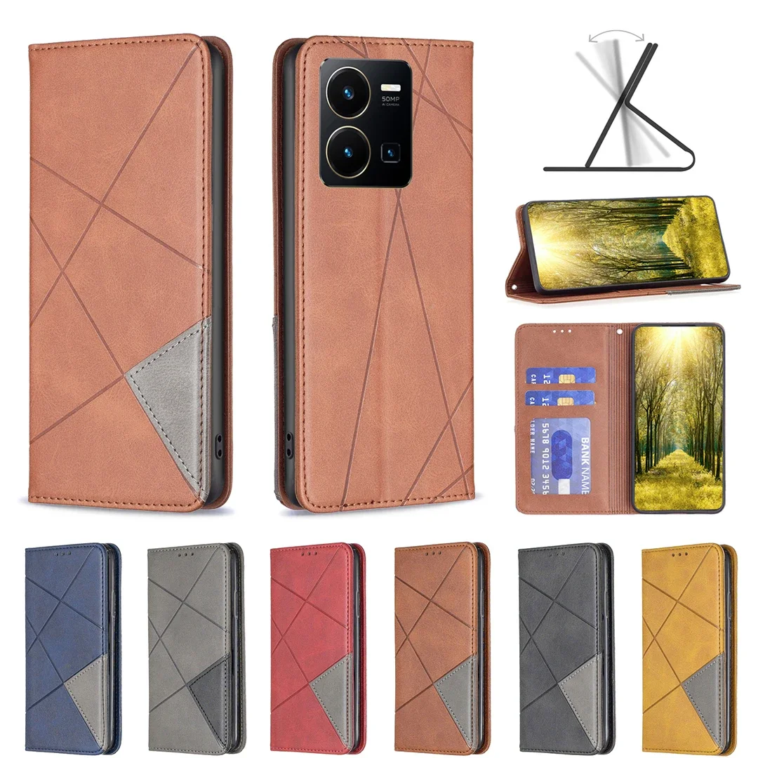 

24Lozenge Leather Case Wallet Anti-fall Flip Phone Case For OPPO A94 A17 A38 F19 PRO PLUS Reno5z 5G/4G Find X2 LITE Neo RENO 3