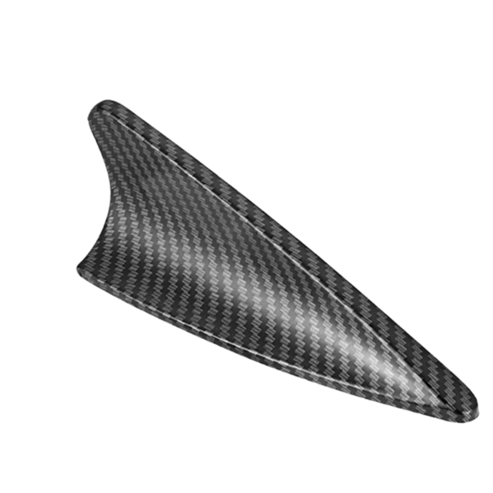 Adapter FM Signal Amplifier Roof Top Mount Aerial Antenna Cover Shark Fin Antenna Carbon Fiber Style Sticker Car Radio Aerials