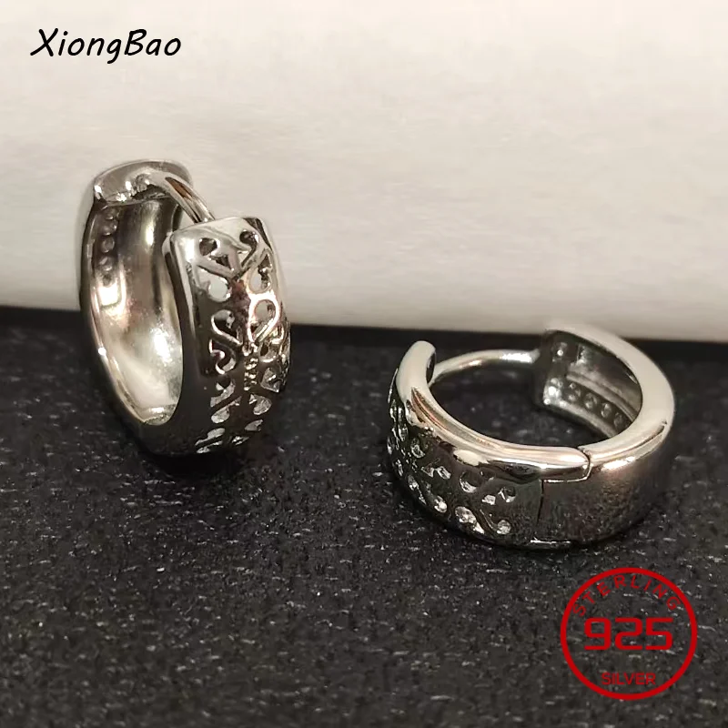 

Earrings 2026 Fashion Jewelry Gift Female pendientes aretes de mujer 925 Sterling Silver Crystal Round Hoops Earrings For Women