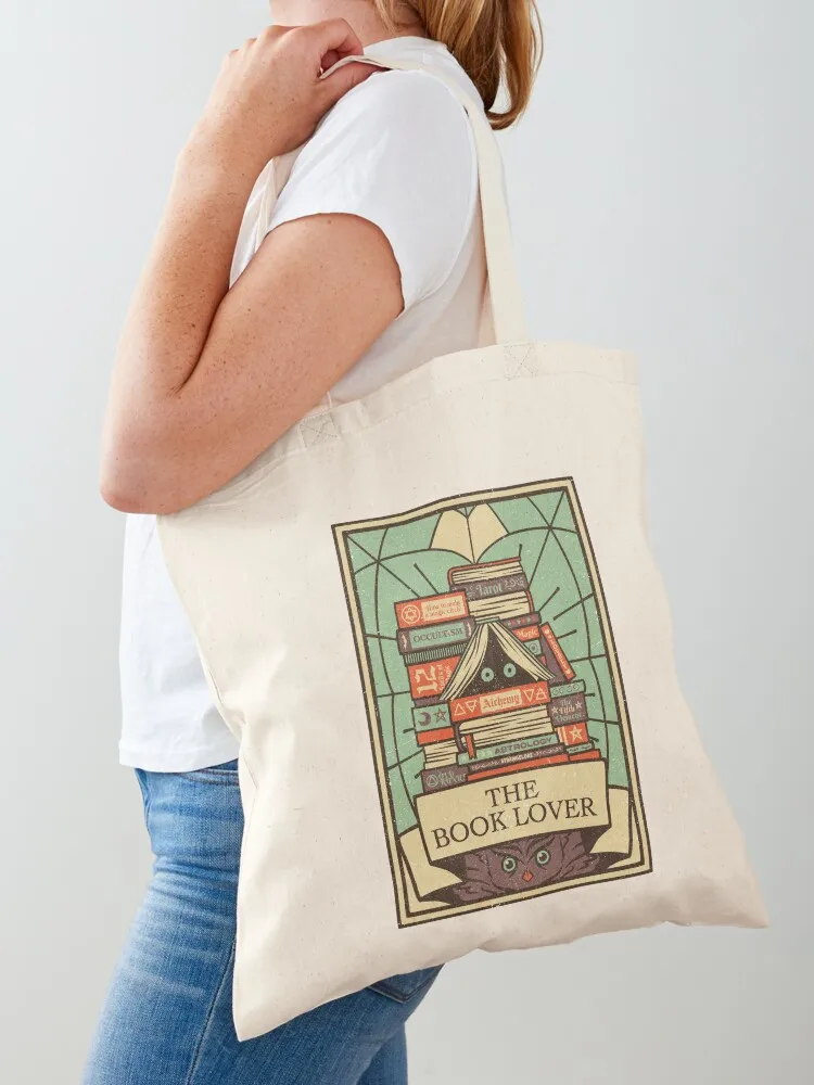 The Book Lover Tarot Card by Tobe Fonseca Tote Bag shopping trolley bag Beach bag Portable shopping large tote
