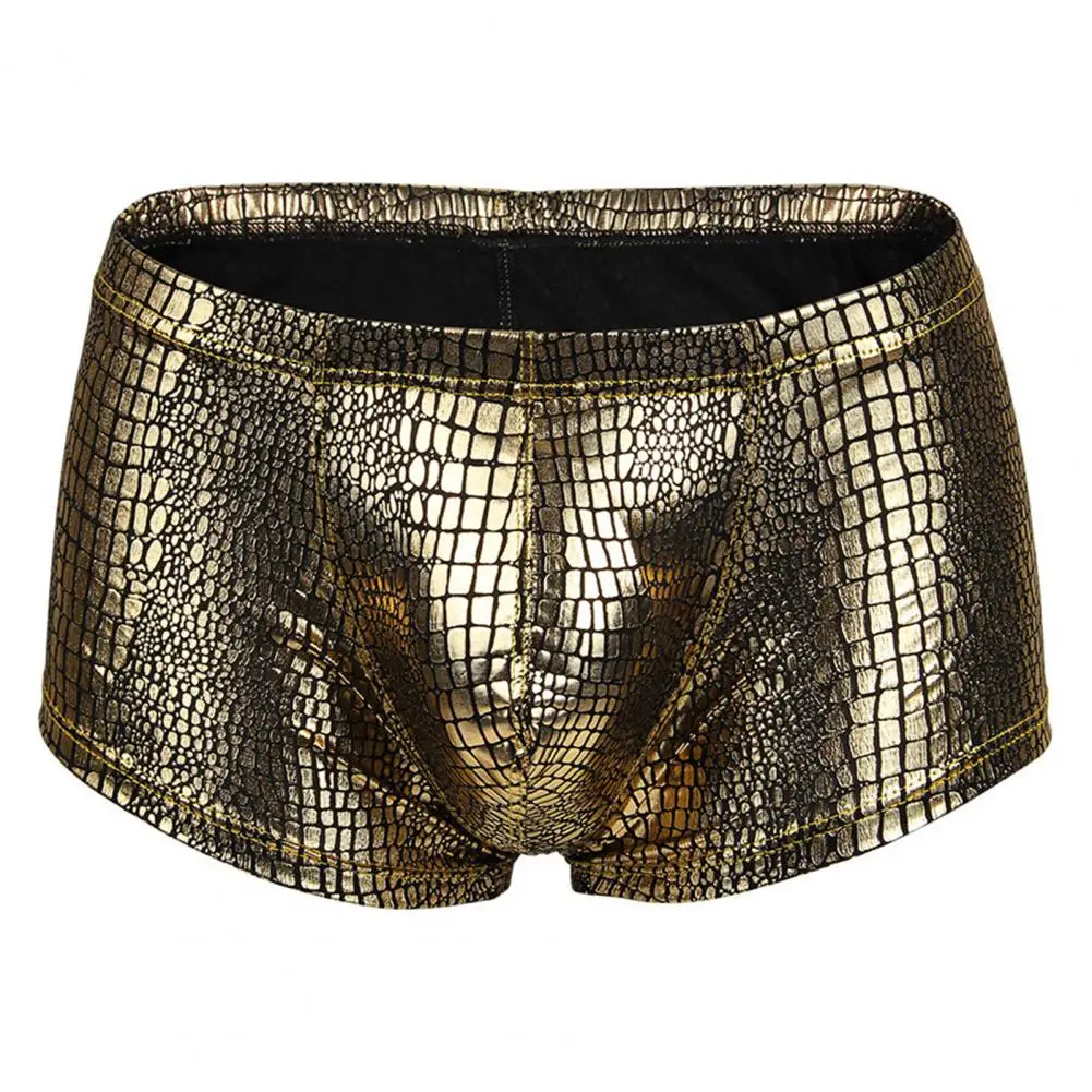 Snake Skin Pattern Boxer Shorts Men\'s Underwear Underpants Breathable Sexy Slim Panties Male Underpants Lingerie L-6XL