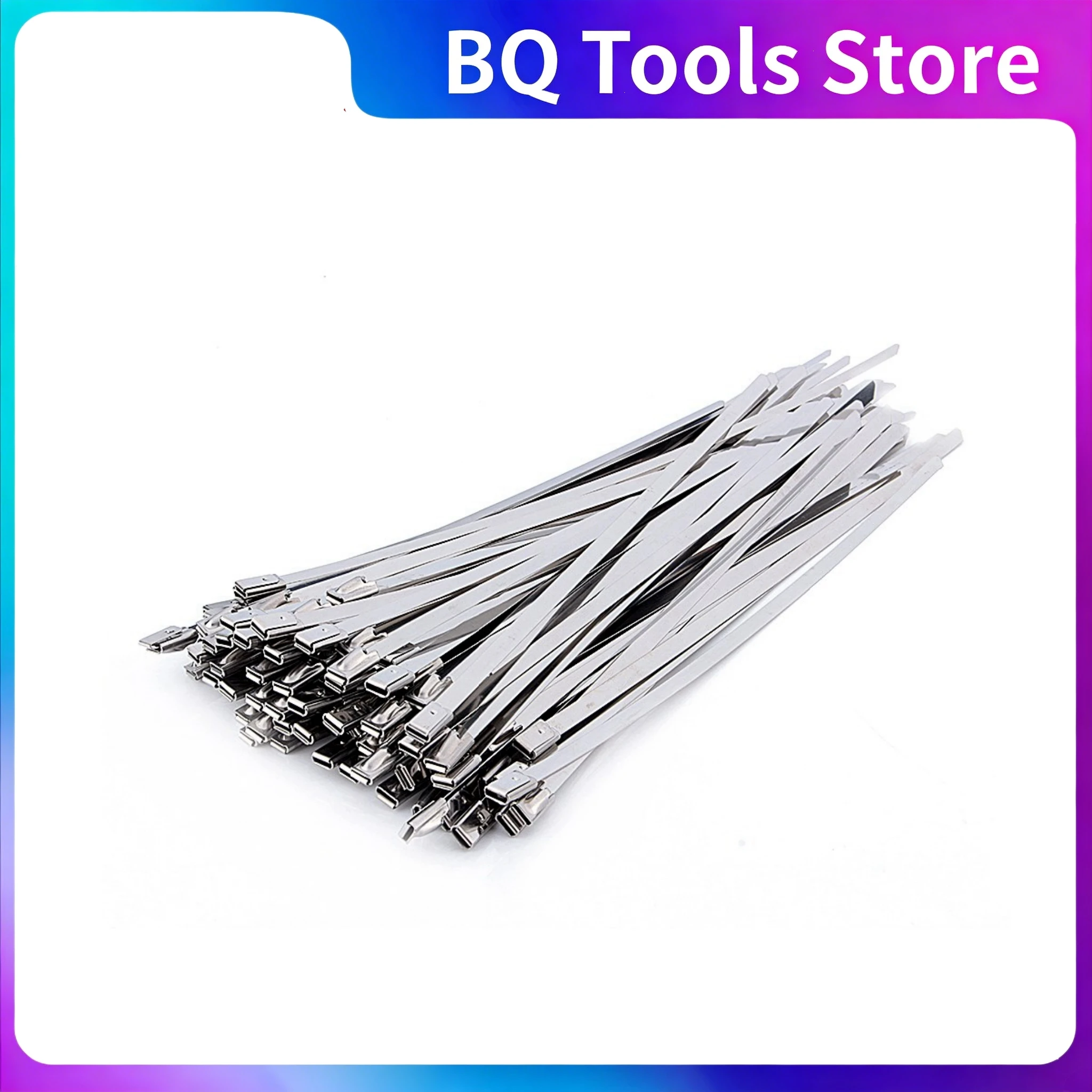 50Pcs Metal Cable Tie 304 Stainless Steel Cable Ties Multipurpose Self Locking Metal Cable Ties Binding Fixing Tools