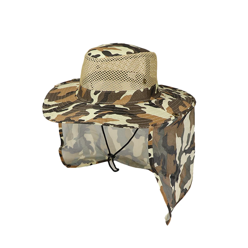 

Camouflage Outdoor Sun Protection Hat Earth Drying Polyester Neck Flap Fishing Hiking Camping Boating Lightweight