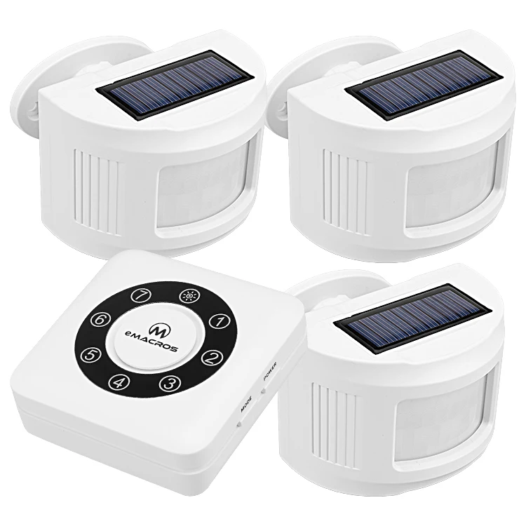 

wireless home alarm system1/2 Mile 7-Zone Solar wireless Kit white 1 receiver& 3 sensors