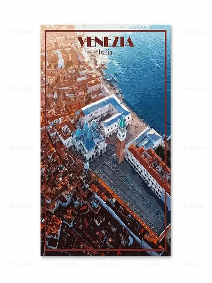 Canvas Print Wall Art  Venice Mexico Spain Belgium Sweden Beach Scenes  Travel Posters for Living Room Decor