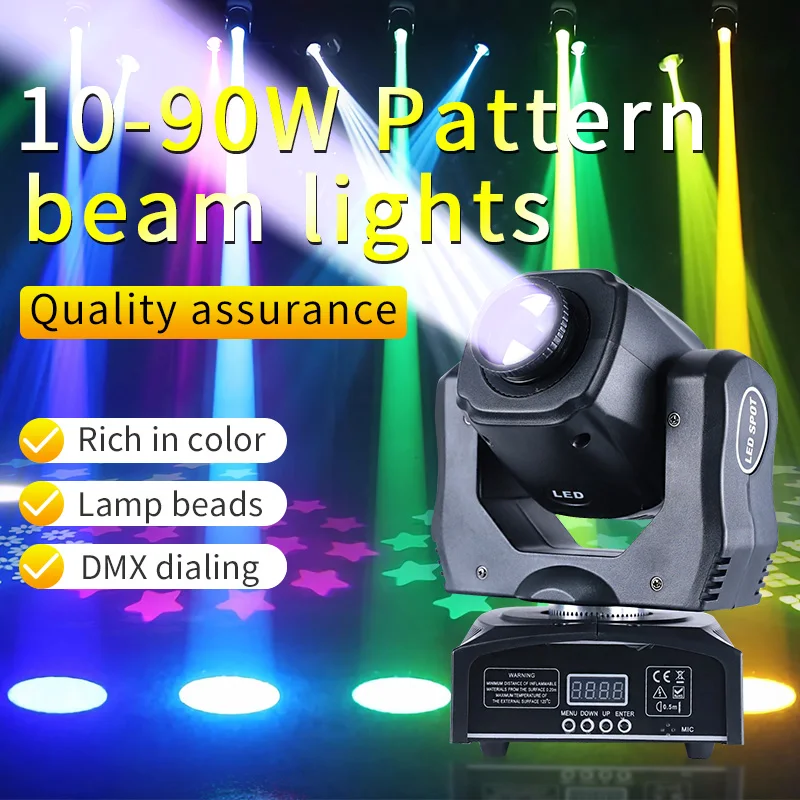 

Mini Spot 10/30/60/90W LED Gobo/Pattern Moving Head Light With Gobos Plate Color Plate Stage Lighting DMX512 For Dj Home Disco