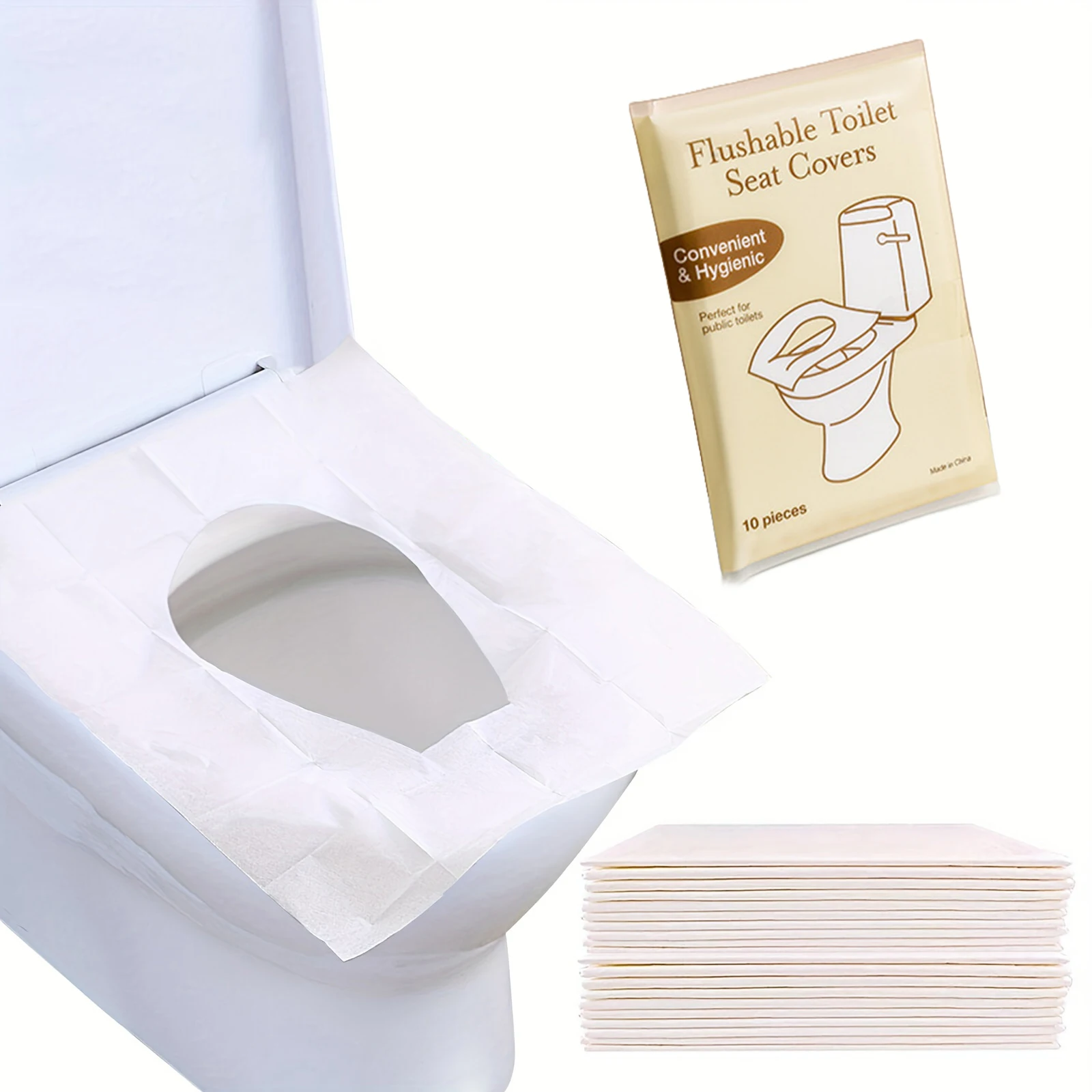10 عبوات من أغطية مقاعد المرحاض القابلة للتصرف - ملحقات السفر والتخييم الأساسية. #1