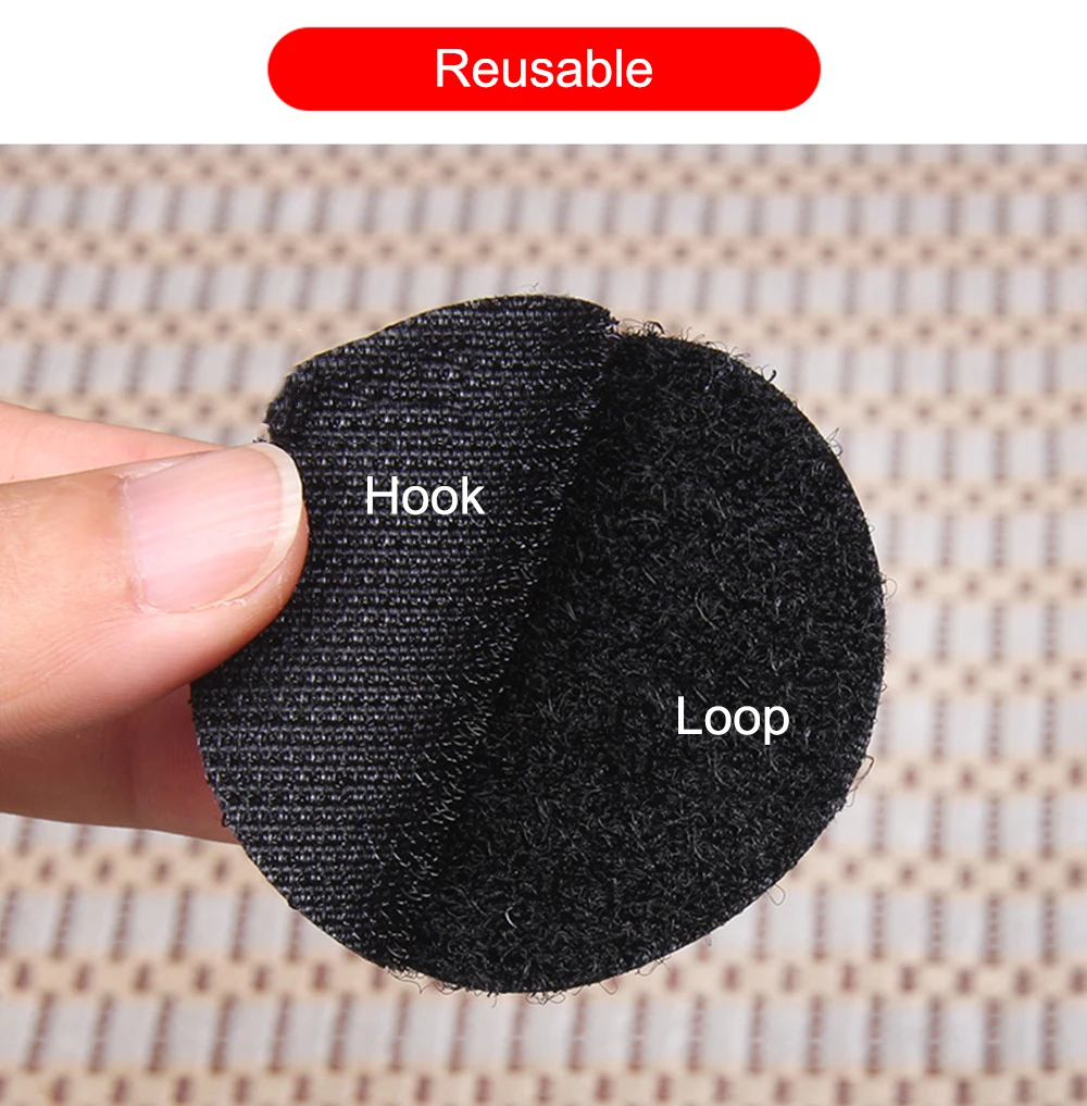 5/10/20/30Pair Double Faced Adhesive Fixing Stickers Carpet Pad Dashboard Mat Fixed Patch Floor Anti Skid Grip Hook and Loop Dot