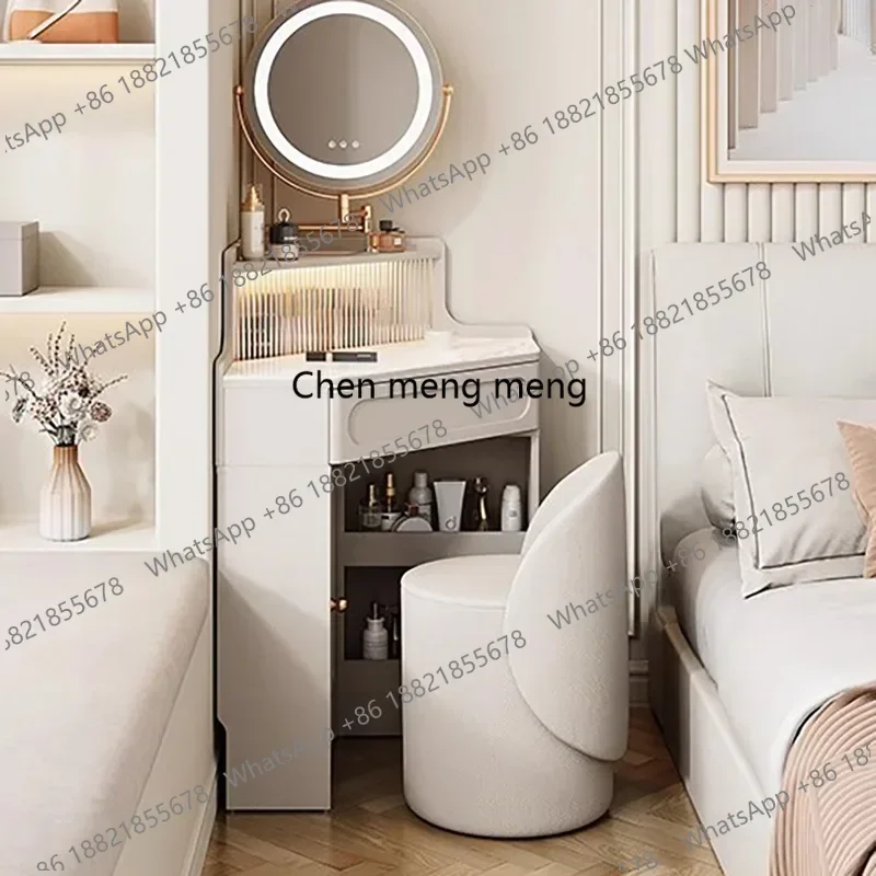 

Luxury Nordic Vanity Table Bedroom Modern Organizers Storage Vanity Table Multifunctional Mirror Coiffeuse Furniture